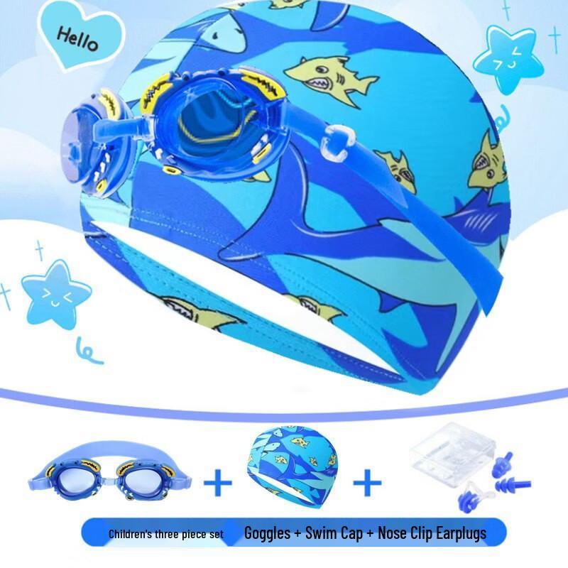 MDNG Kids Cartoon Swimming Goggles & Cap Set