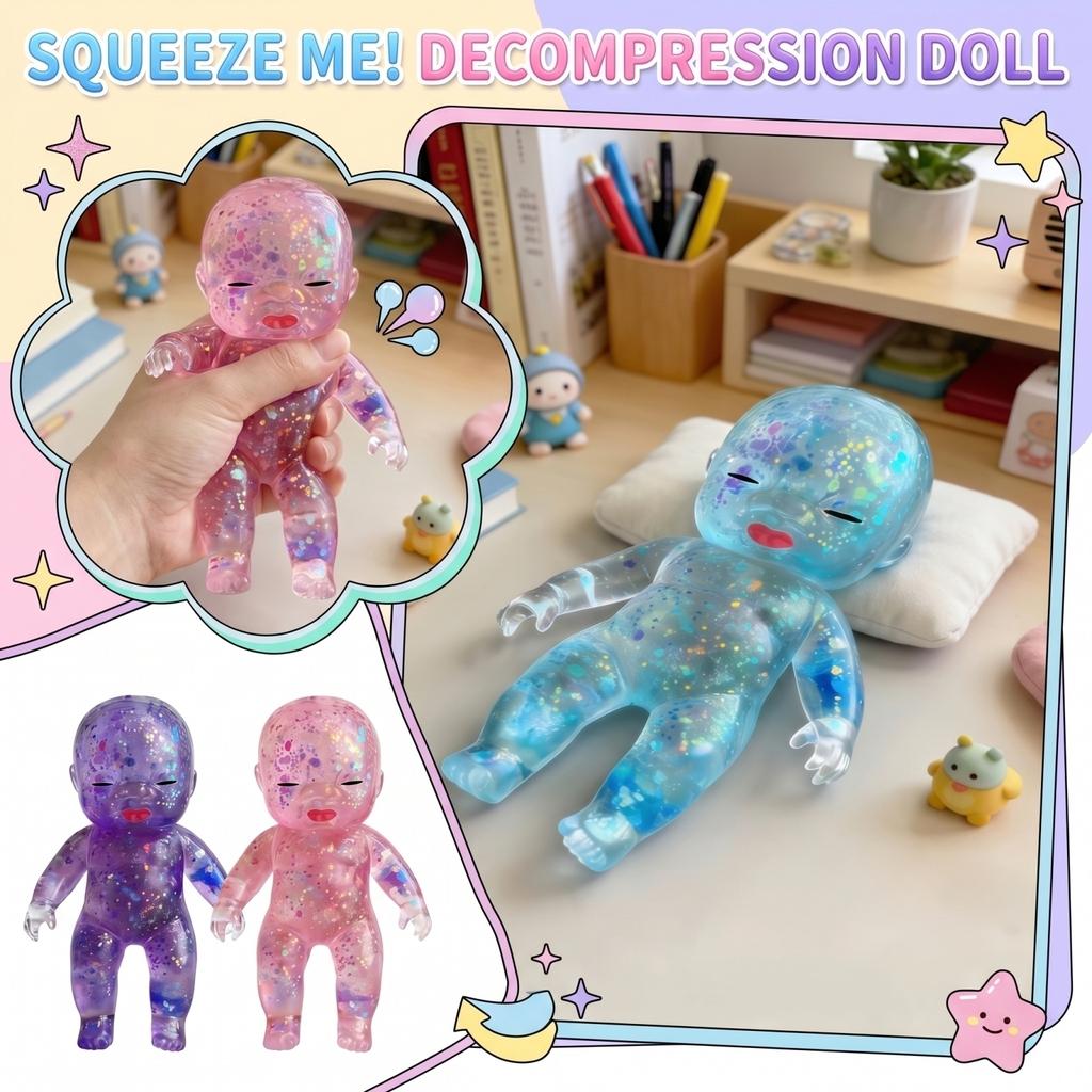 10cm Glitter Toy - Soft Stress Relief Toy For Kids And Adults