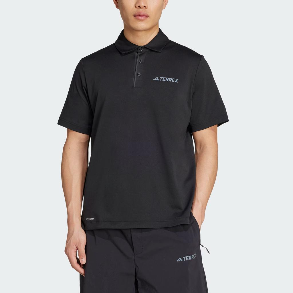 Adidas Terrex Aeroready Outdoor Quick-Dry Sports Polo Shirt Men Tops Black JI8331