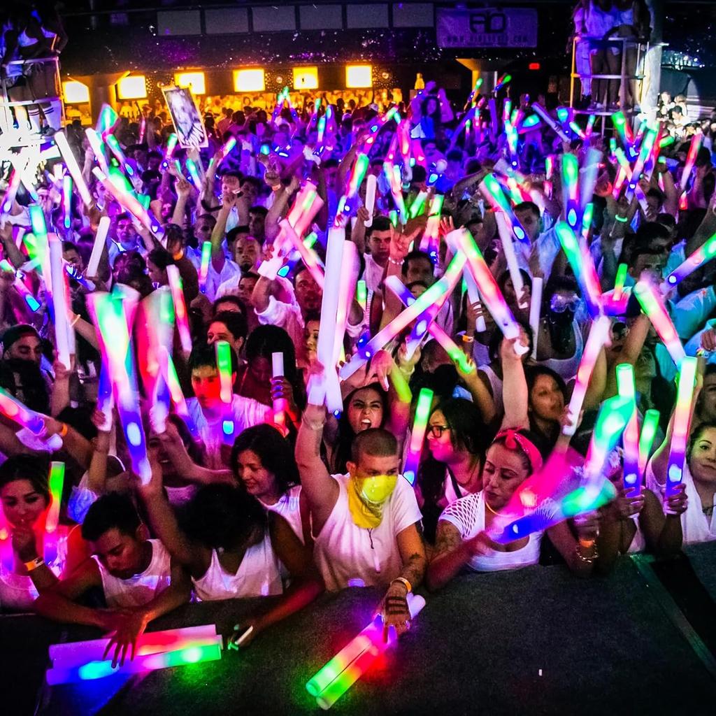 10/15/20/25pcs LED Glow Sticks Bulk Colorful RGB Glow Foam Stick for Christmas Birthday Wedding Glow In The Dark Party Supplies