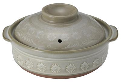 Banko Yaki Ginpo Earthen Pot Size For 1 Person Hanamishima Open Fire Compatible Heat Retention Made In Japan 21551 [Genuine Product] (Deep Pot) 5.5