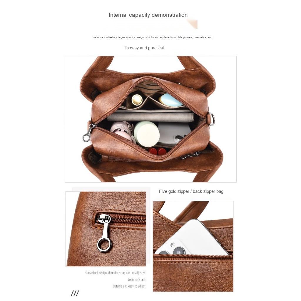 Shoulder Bag Unisex PU Adjustable Strap American Vintage Daily Commute