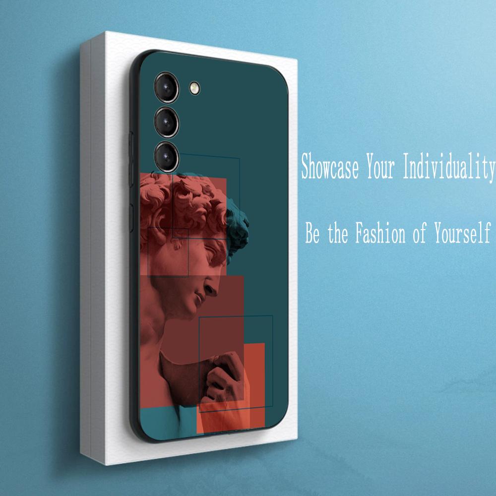 Roman statues cool hip-hop poster design Phone Case For Samsung Galaxy S26 S25 S24 S23 S22 S21 Plus Ultra Note20 Soft Black