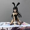 10cm Anime Figurka Sakurajima Mai Sexy Bunny Girl Černé Hedvábí Odnímatelný Model Hračka PVC Klečící Postava Panenka Dárek Sběratelská Ozdoba