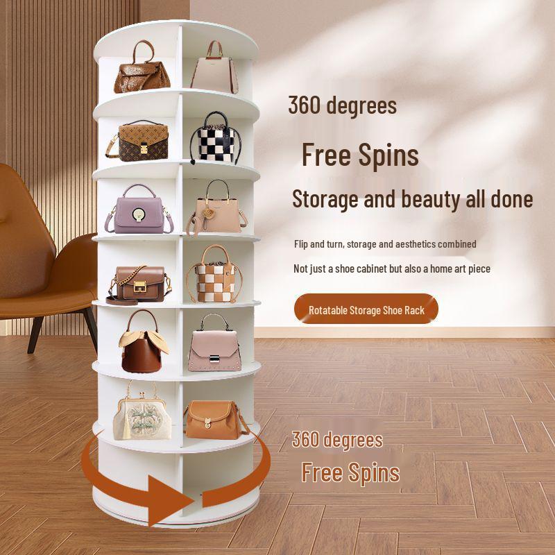 Rotating Multi-Layer Shoe & Bag Rack with 360-Degree Storage