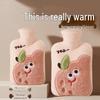 Explosion-Proof Hot Water Bottle with Cute Plush Cover - Ideal for Abdomen and Bed Warmth