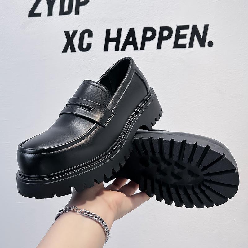 

2024 Весна и Осень Подростковые Однопедальные Лоферы Черные Модные Мужские Повседневные Кожаные Туфли 905-A 38 чёрный