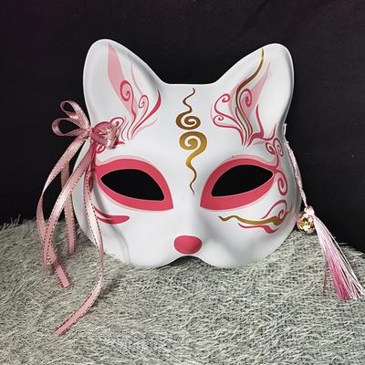 Anime Fox Masque Japanese Style Unique Handmade Design Face Masque for Halloween Masquerade Parties