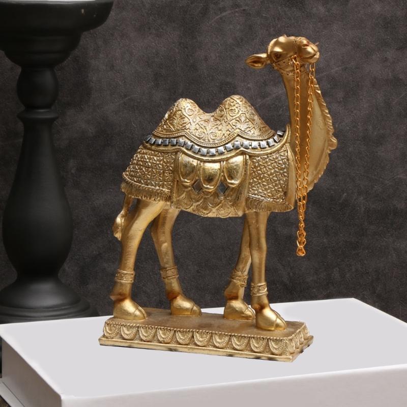 Standing Camels Decoration, Resins Animal Figurine for Elegant Study Room Enhancement
