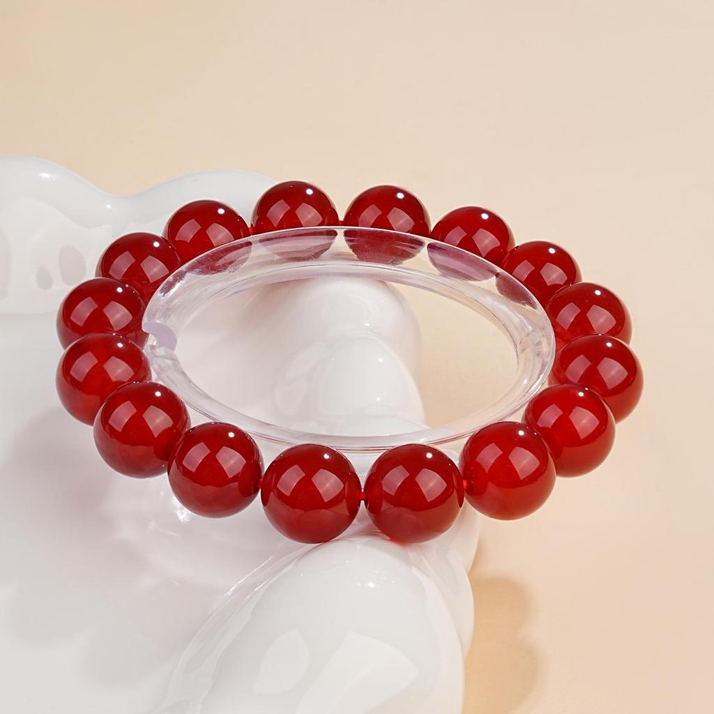 Mei Zhuo Natural Red Agate Round Loose Beads for DIY Jewelry Crafting