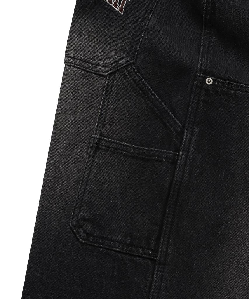 COVERNAT Semi-Wide Fit Carpenter Denim Pants Black