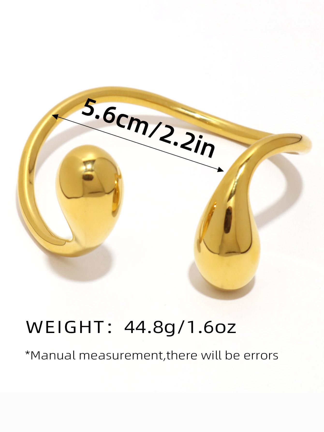 

Waterproof 18K Gold Plated Stainless Steel Drop Cuff Bracelet Statement Fashion Personality Charm Zircon Women bracelet