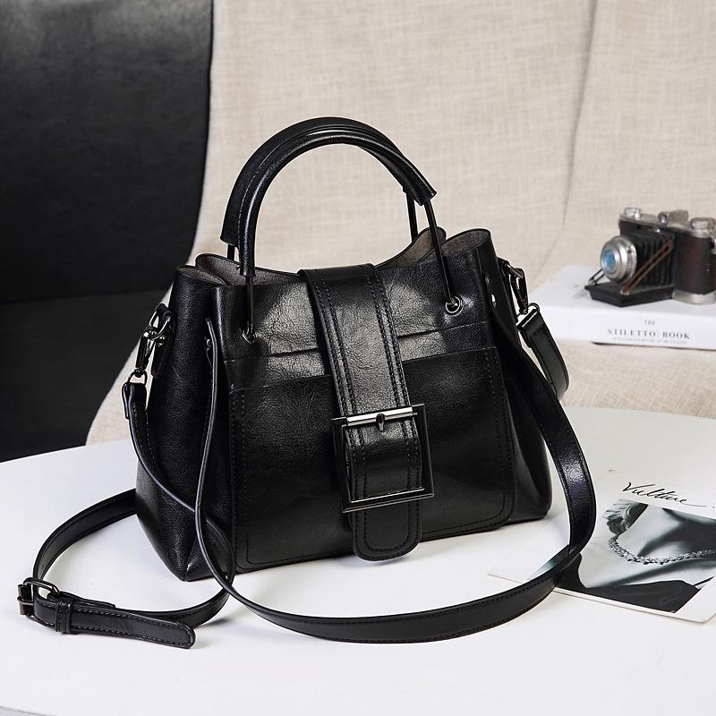 

Fashiable Large Capacity Women s Handbag Easy Matching Retro Oil Wax Leather Single Shoulder Bag Crossbody Bag Urban Minima чёрный