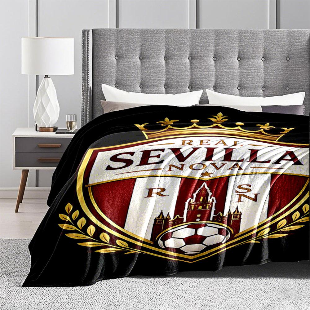 Real Sevilla Nova Crest Blanket for All Seasons Blanket Lunch Break Throw Gift