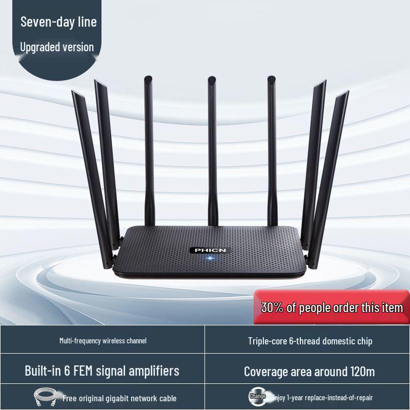 High-Power Wireless Gigabit Router for Full Home Coverage and Strong Wall Penetration