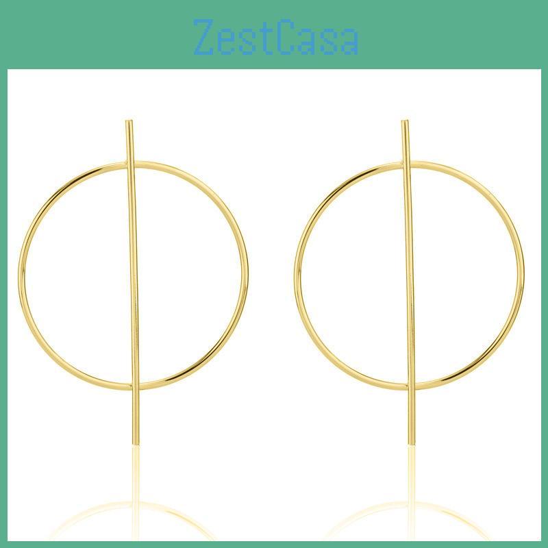 Hoop Geometric Trendy Earrings Minimalist Alloy Statement Jewelry Women For
