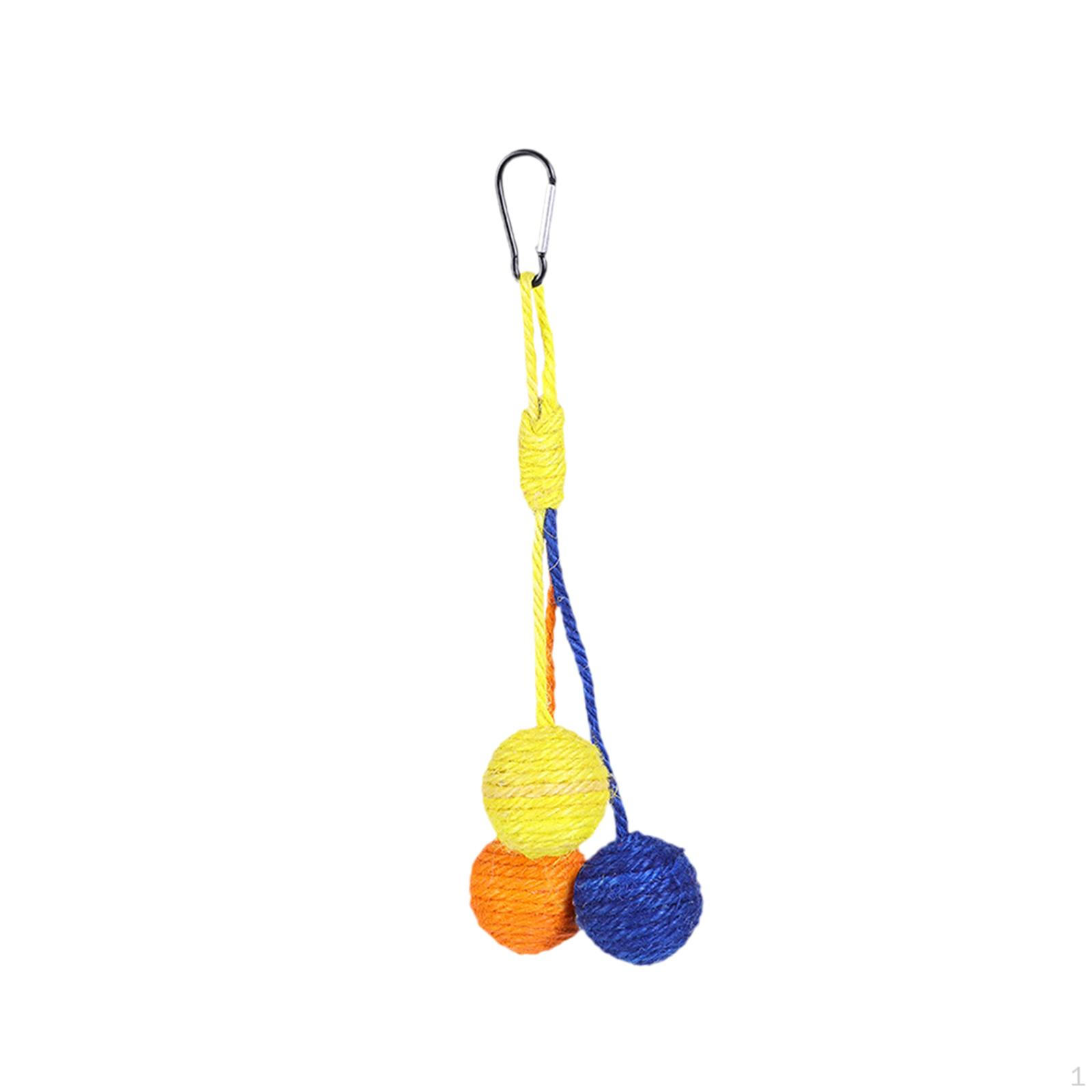 

Cat Rope Ball Sisal Toy for Indoor Cats Chasing Pet Gift Handmade 32cm Length Long Teaser yellow orange blue