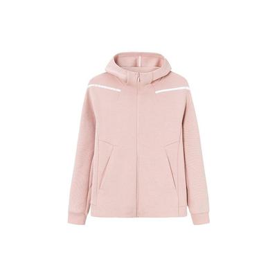 Solid Color Zip-Up Hooded Cardigan Jacket Women Jackets Xiangfei-Pink 162417712-1