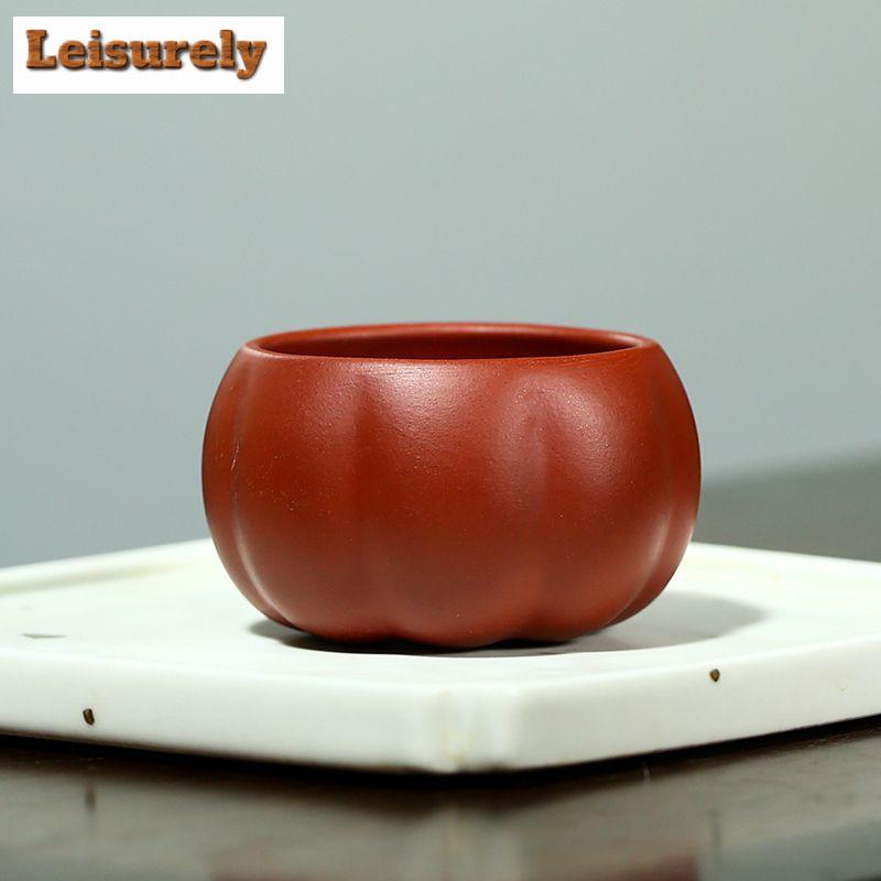 2 Teile/satz Yixing Roherz Lila Ton Teetasse Meditationstasse Boutique Handgemachte Teeschale Meisterteetasse Chinesisches Zisha-Teeset 90ml