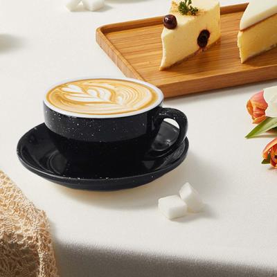 Tazza da Caffè in Ceramica Tazza per Latte Art con Piattino, Set Creativo, Unico, Novità Rotondo