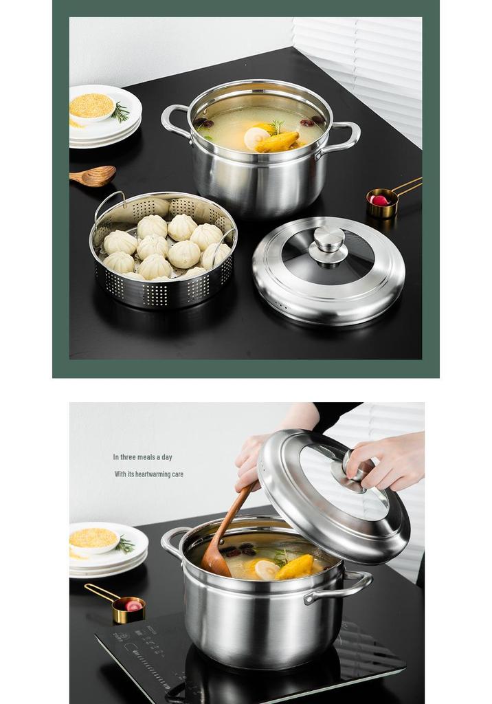 304 Stainless Steel 1-Layer Multi-Use Steamer Pot: Home Rice and Sugar Cooking