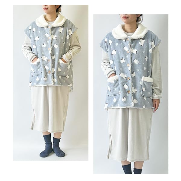 Warm Coral Pile Vest with with Perfect for Cold Weather and a Cute Animal Print of Perfect for Perfect as a Ships via [Stream] Sleeves, Fleece-Lined,