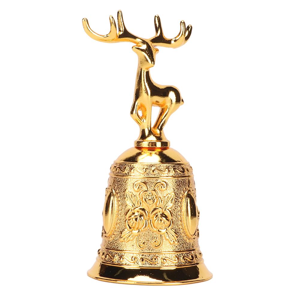 Deer Shape Hand Bell Vintage Plating Process Rustproof Polished Finish Metal Hand Bell for Dining