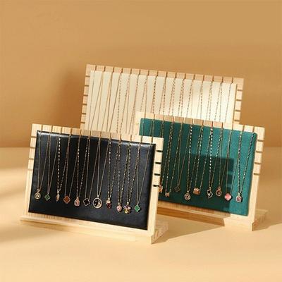 Jewelry Display Stand Necklace Hanging Rack Bamboo Wood Jewelry Stand Bracelet Storage Rack Sweater Chain Display Stand Stall