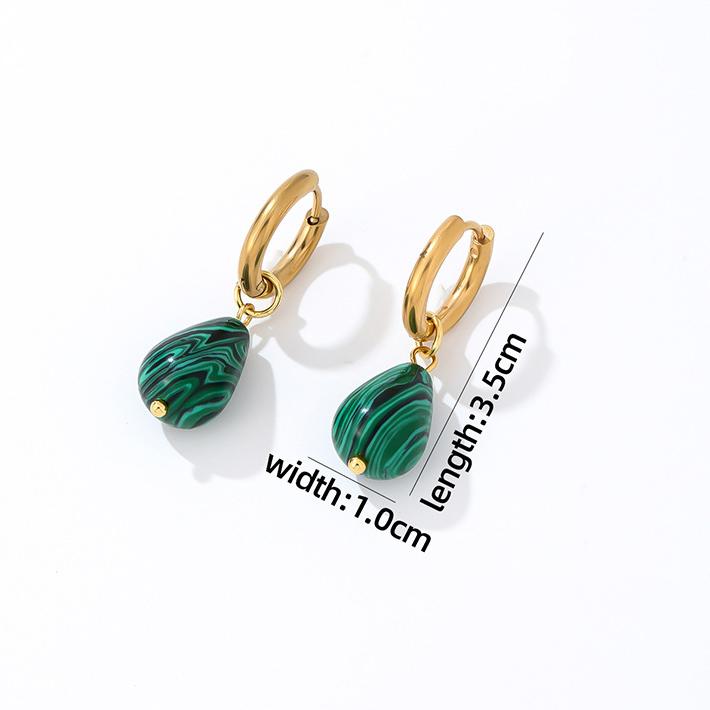 Drop Natural Stone Earring Handmade Crystal Drop Earrings for Women Natural Raw Green Aventurine Earrings Healing stone Earrings