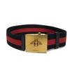 Used 9539 Bee Web Stripe GI Belt, 1.6" (429027 H1FIT 8497 7966) Shelly Bee Red 95/38 Gacha Logo Cotton Navy Men's from