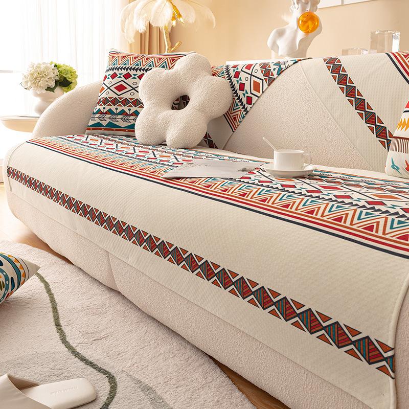 Sofa Kissen Vier Jahreszeiten Universal Böhmischer Ins Stil Rückenlehne Handtuchbezug Stoff All-Inclusive Rutschfester Sofaüberwurf Handtuch Verdickt