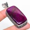 Natural Purple Labradorite Gemstone 925 Sterling Silver Pendant 2.52" G7h36