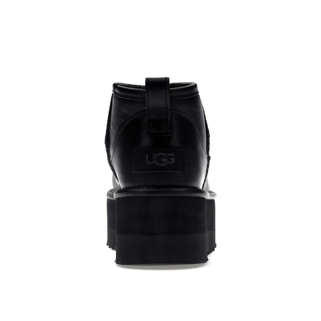 UGG Classic Ultra Mini Platform Boot Black Leather (Womens) Women Sneakers 1141510-BLLE