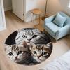 Black American Shorthair Pattern Round rug,Carpet Rug for Living Room Bedroom  Playroom ,Non-slip Floor Mat,Holiday Gifts and Birthday Gifts.
