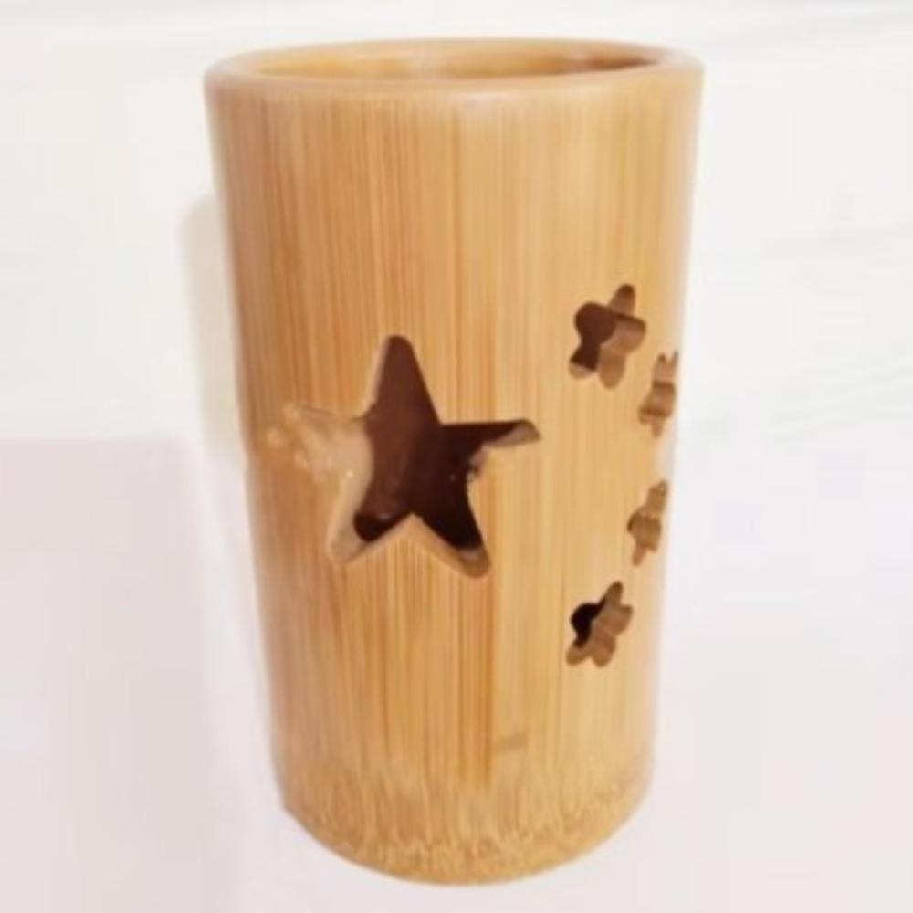 Drainage Bathroom Cup Quick Drying Pencil Holder Natural Bamboo Toothbrush Holder Tableware