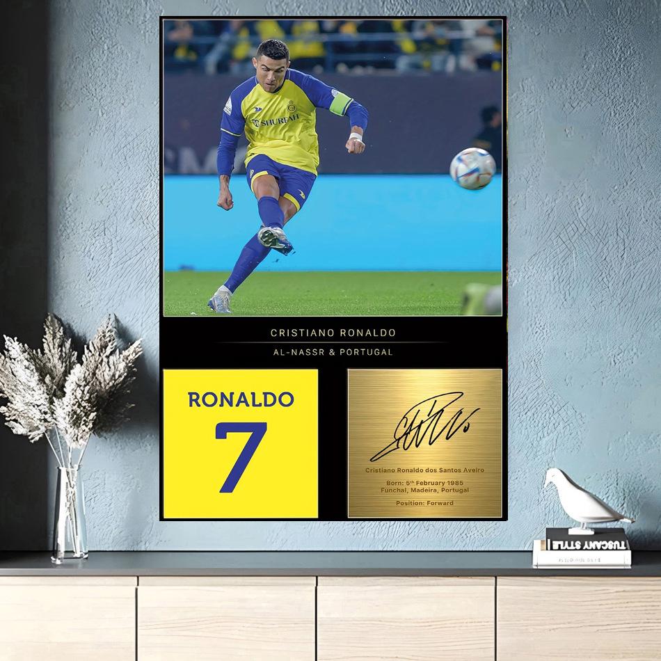 Cristiano Ronaldo Framed Canvas Art: Dynamic Football Design for Bedroom or Living Room