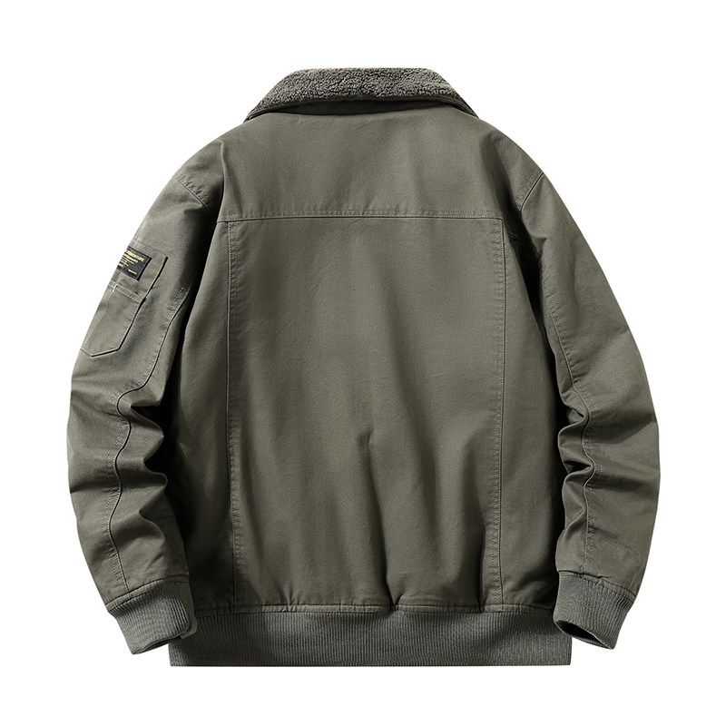 Men's Lapel Jacket, Thickened Warm Coat, Casual Top, Trendy Brand, Lamb Wool Men's Clothing