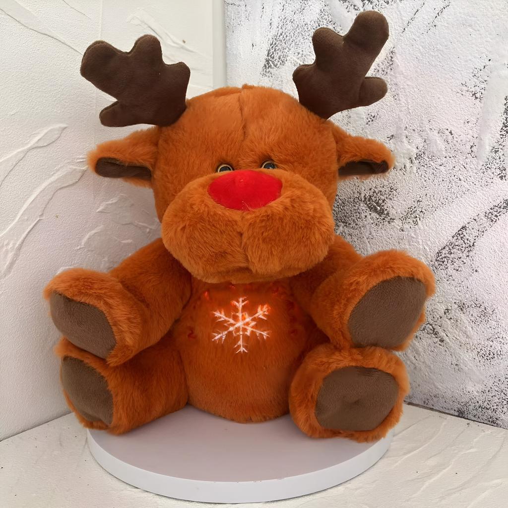 Christmas Deer Will Breathe, Shine, Music Fill Plush Toys, Sensory Comfort For Boys And Girls Birthday Christmas Holiday Gift