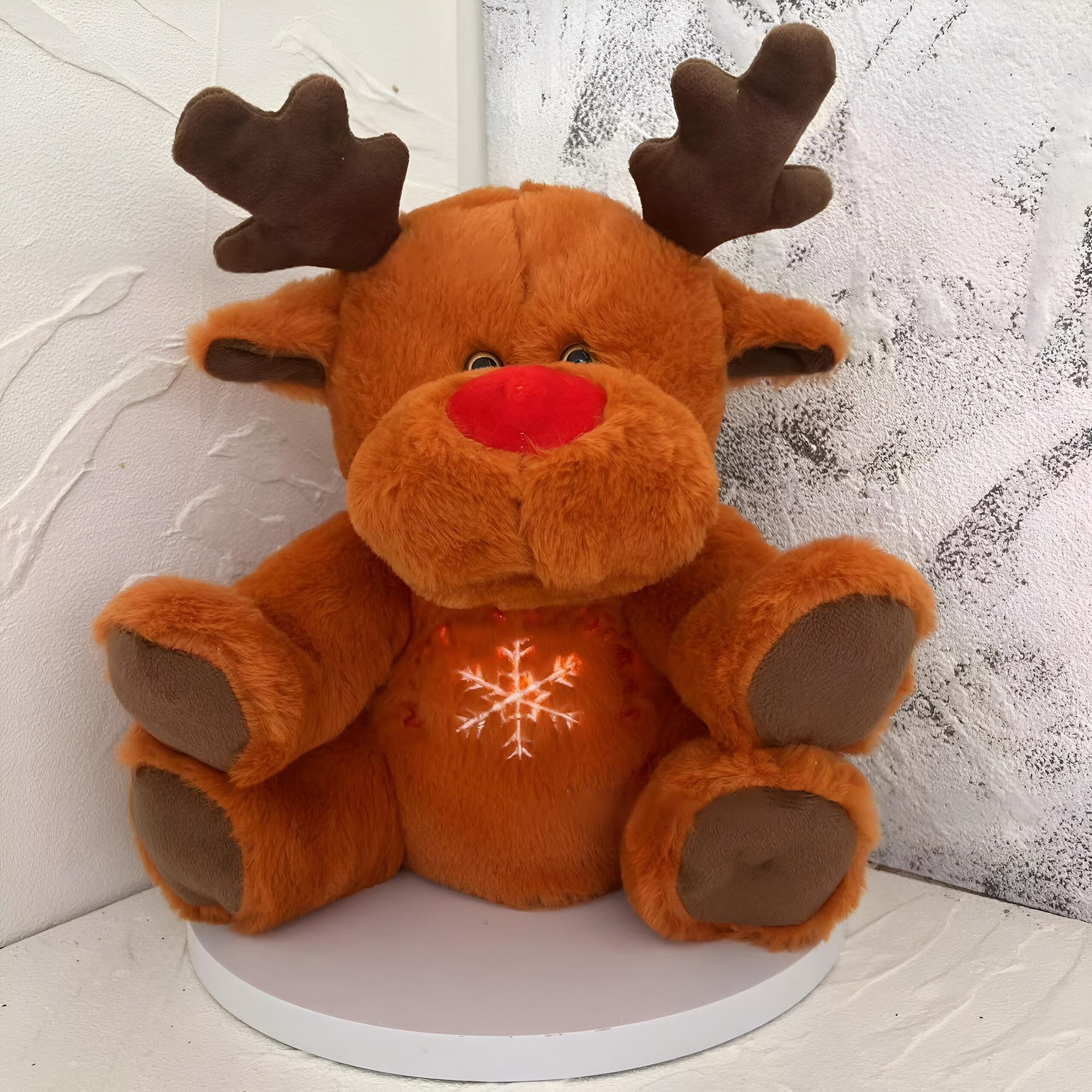 

Christmas Deer Will Breathe, Shine, Music Fill Plush Toys, Tactile Comfort For Young Boys And Girls Birthday Christmas Holiday Present