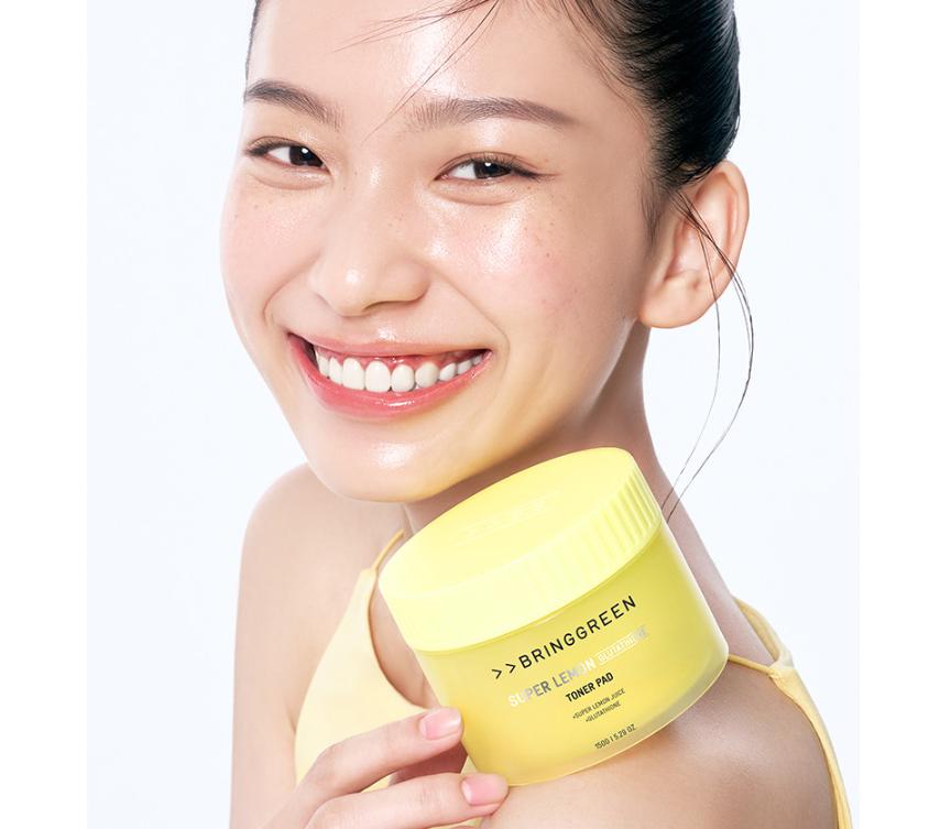 BRING GREEN Super Lemon Glutathione Toner Pads 90pcs + Refill | Brightening & Exfoliating