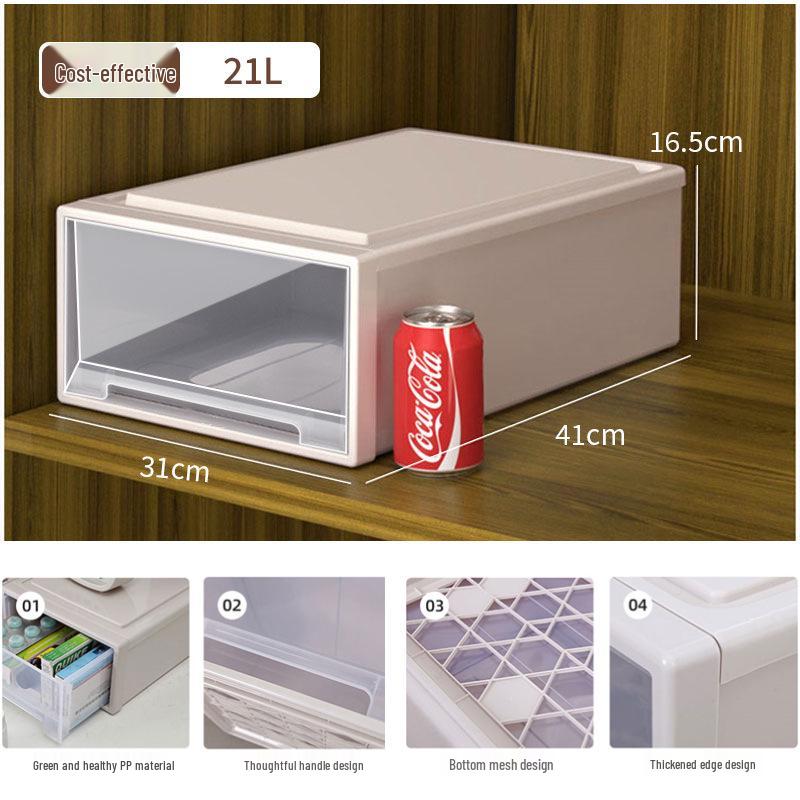 Japanese Thickened Plastic Transparent Shoe and Clothes Organizer Drawer