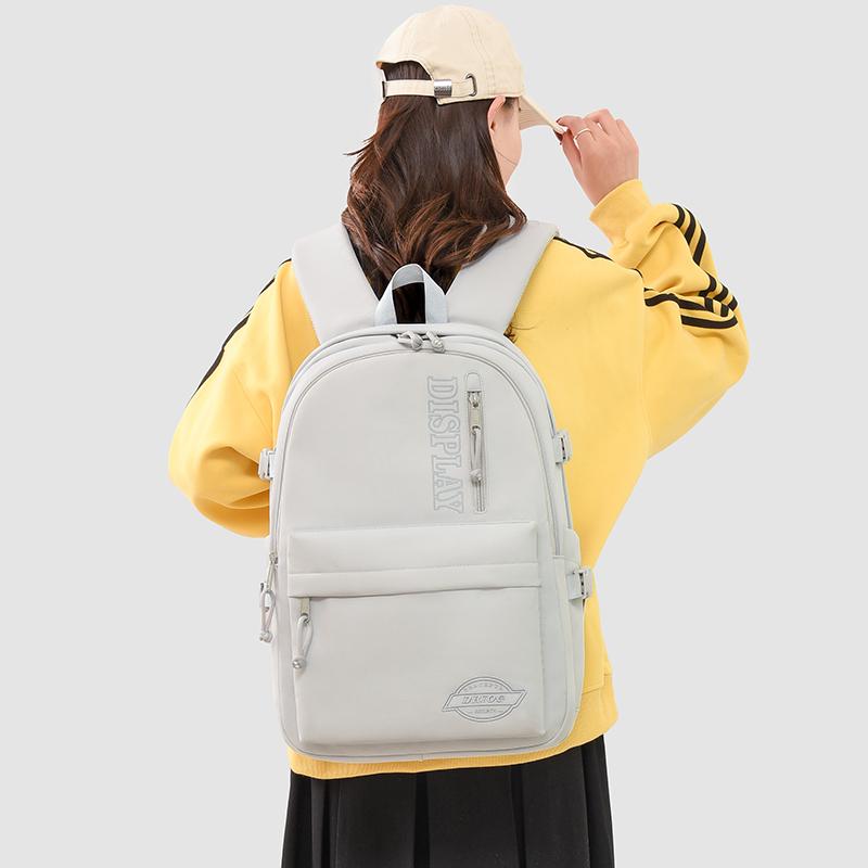 Nylon Backpack Commuter Student Schoolbag Outdoor Solid Color Backpack