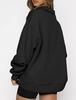 Women's Half-Zip Fleece-Lined Sweatshirt: European and American Autumn/Winter Casual Long Sleeve Top