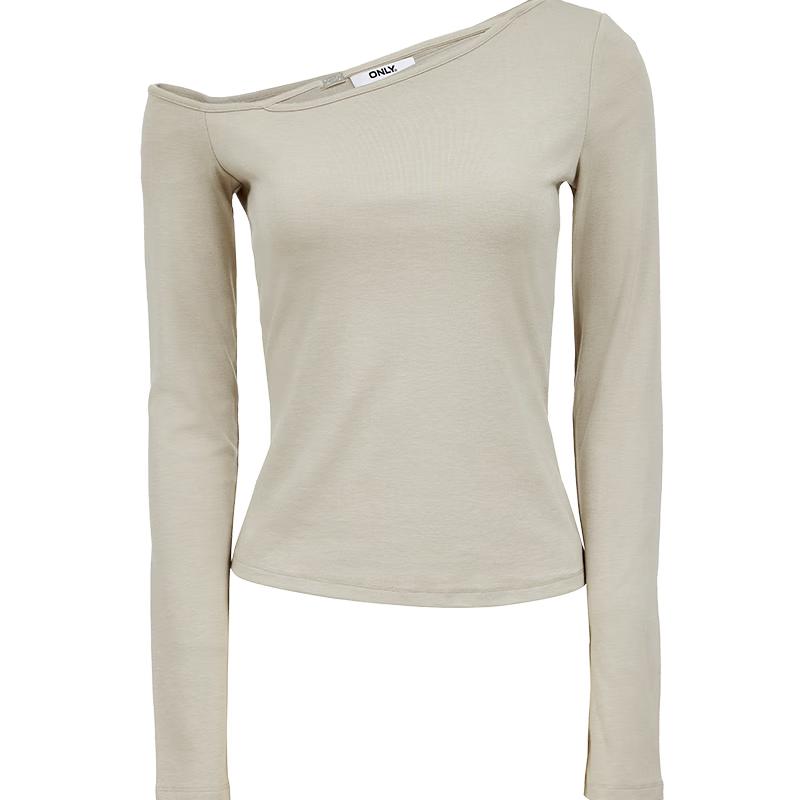 ONLY Women s Asymmetric Neck Long Sleeve T-Shirt XL