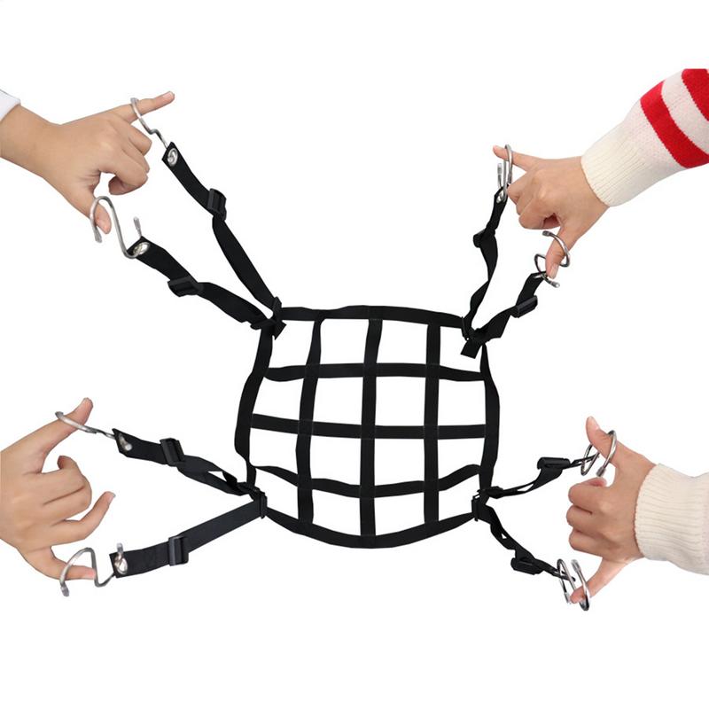 40x40cm Planter Lift Insert Net Djustable Height Plant Lift Net Hanger With 8 Hooks For Plant Flower Pots Containers