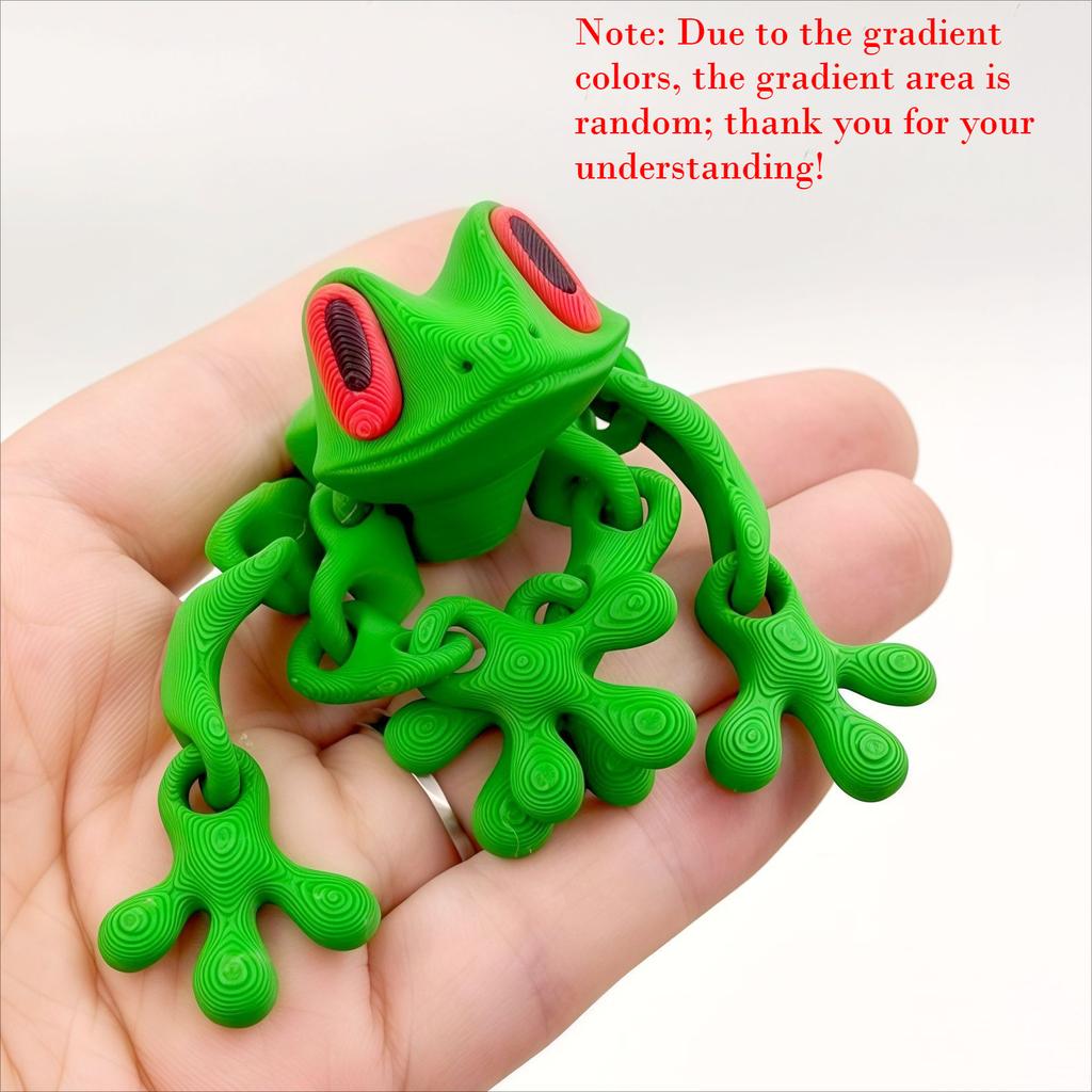 3D Printed Coloful Magnetic Frog Joint Movable Ornaments Kitchen Refrigerator Magnet Home&Office Desk Decoration 12Cm/5In