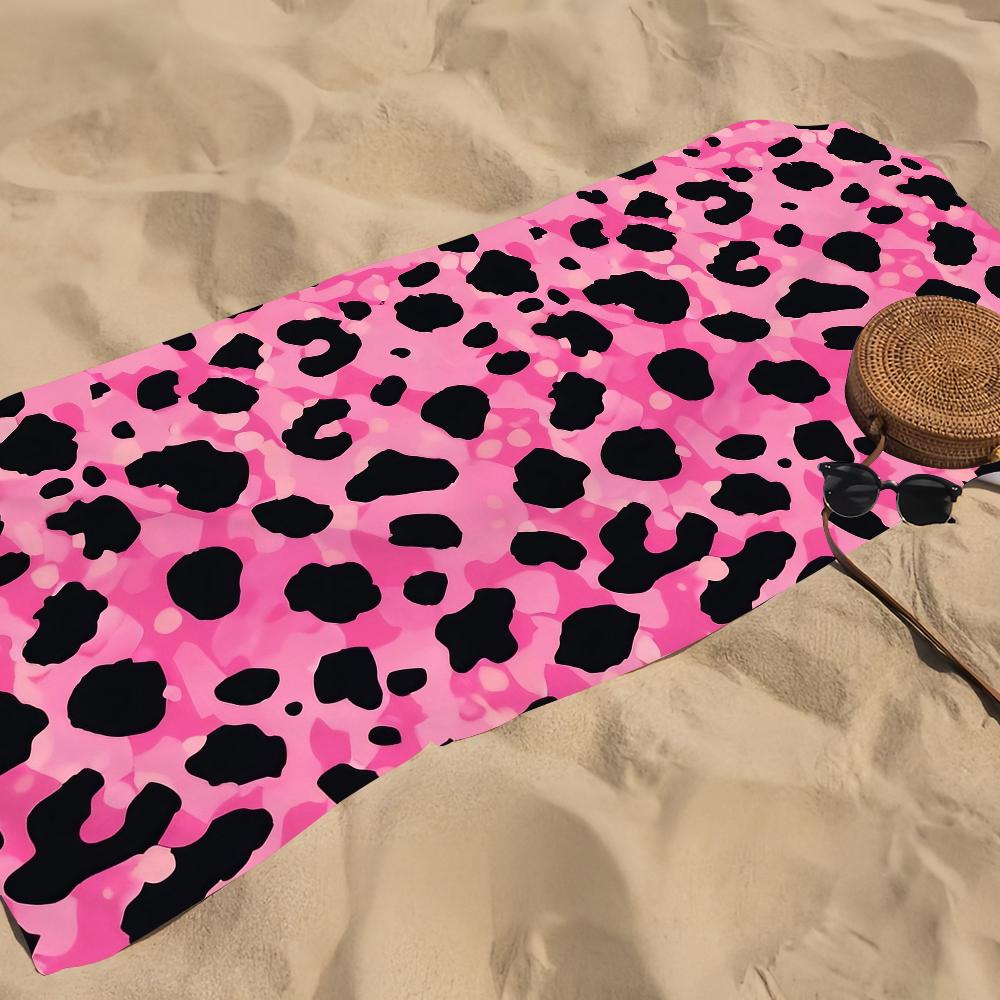 Handtuch Sauna Geschenk Pool Fitnessstudio Strand Rosa Reise Dusche Schnell Mode Druck Trocken Sport Handtücher Muster Leopard Camping Weich