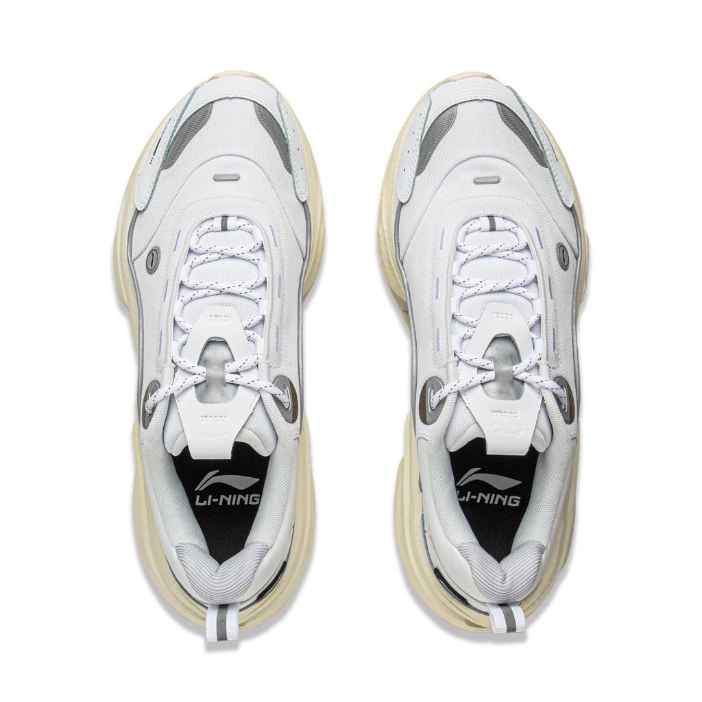 Li Ning Absolute Shadow CRC 2.0 Reflective Trend Sports Shock Absorption Rebound Low Top Running Shoes Men sneaker Standard-White AZGV035-1