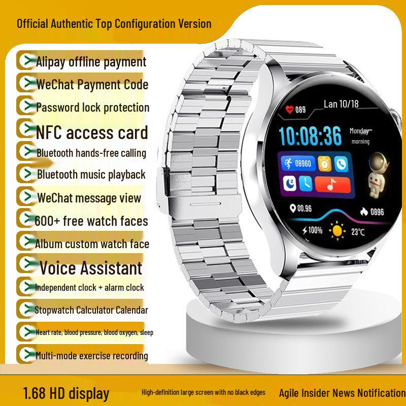 2025 Huqiangbei GT4 Smartwatch with Health Monitoring & Bluetooth Calling