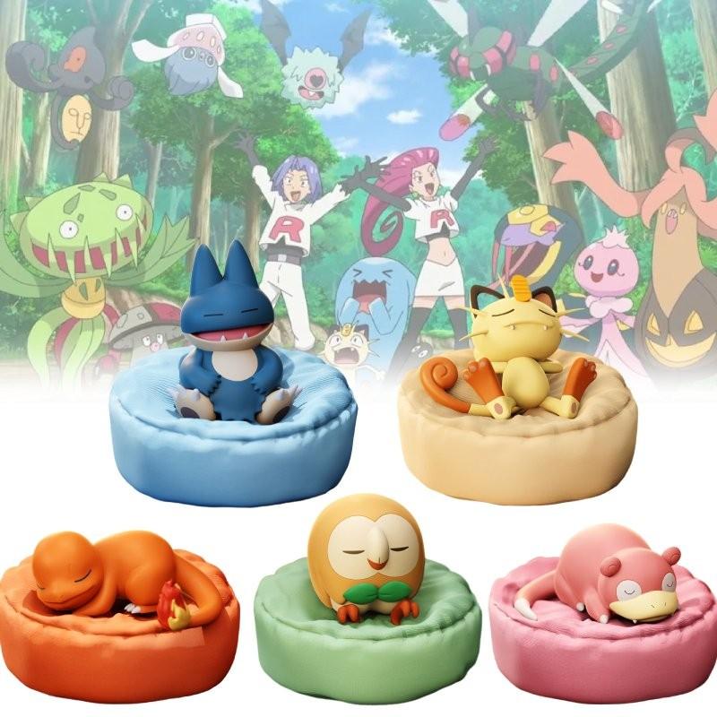 Snorlax Charmander Slowpoke Rowlet Meowth Toy Sleep Model Gift Christmas